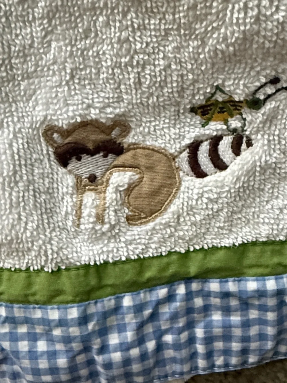 Pottery Barn Kids Raccoon and Grasshopper Washcloth!